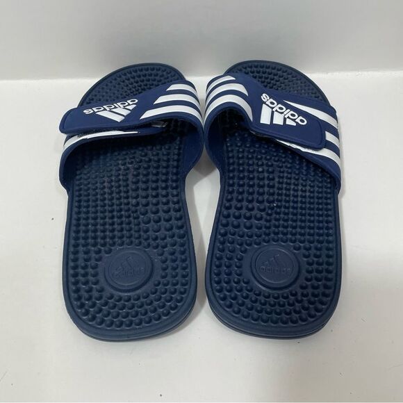 Adidas Navy Blue Athletic Slide On Sandals - Picture 4 of 4